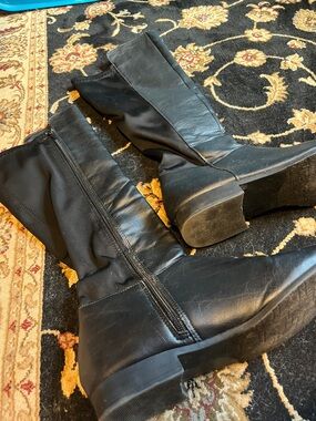 Black Mid-Calf Zipper Boots 8/9 size